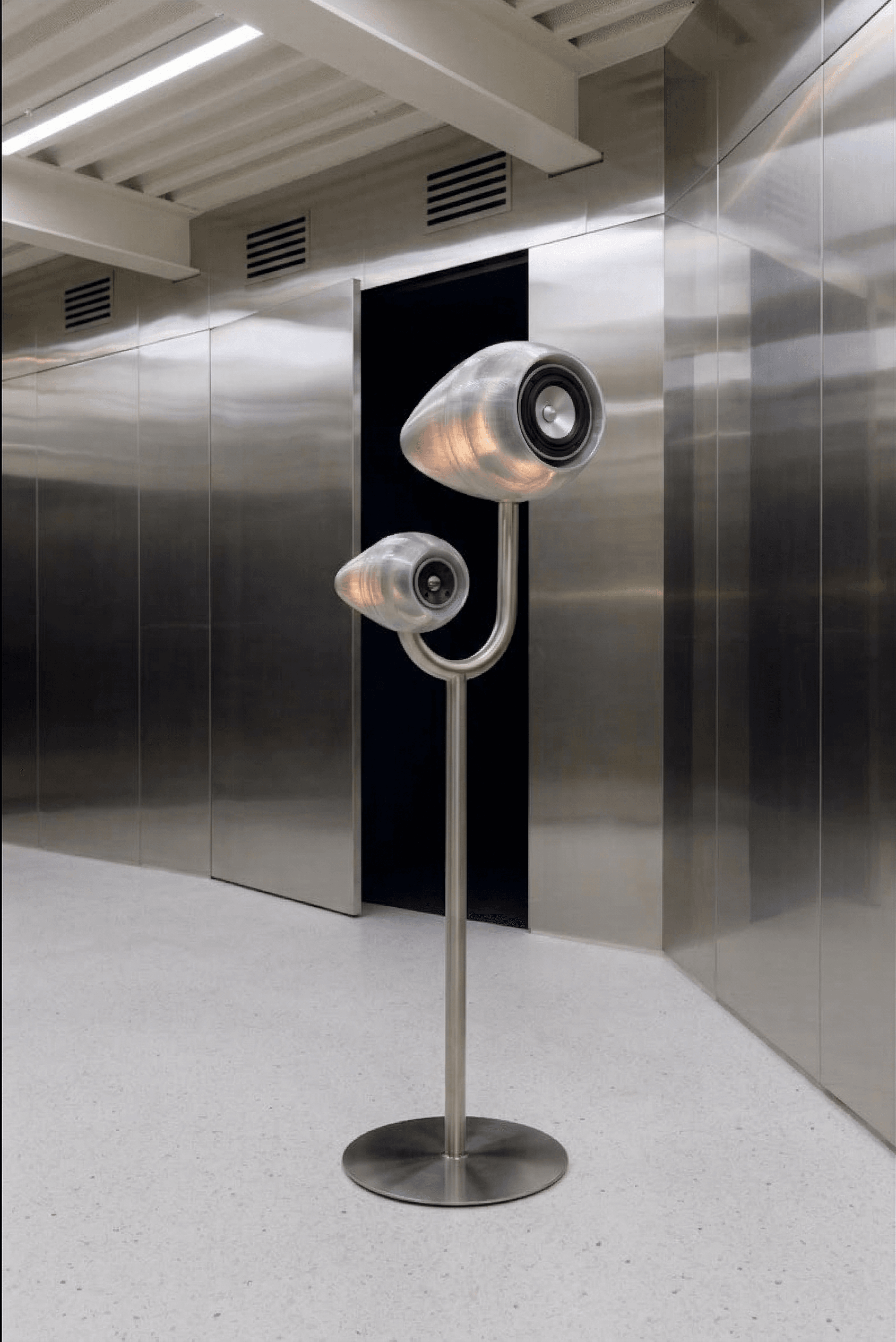 TURBINE speaker — stainless-steel base detail